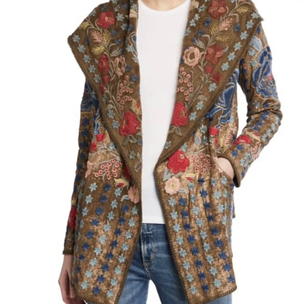 Johnny Was Honig Metallic Hoodie, Size S